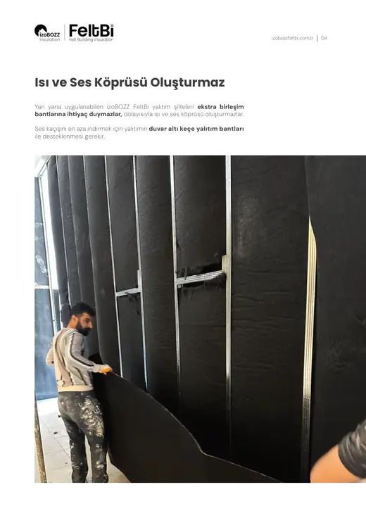 Isı ve Ses Köprüsü Oluşturmaz — Alçıpan Bölme Duvar Keçe Ses Yalıtım Şiltesi