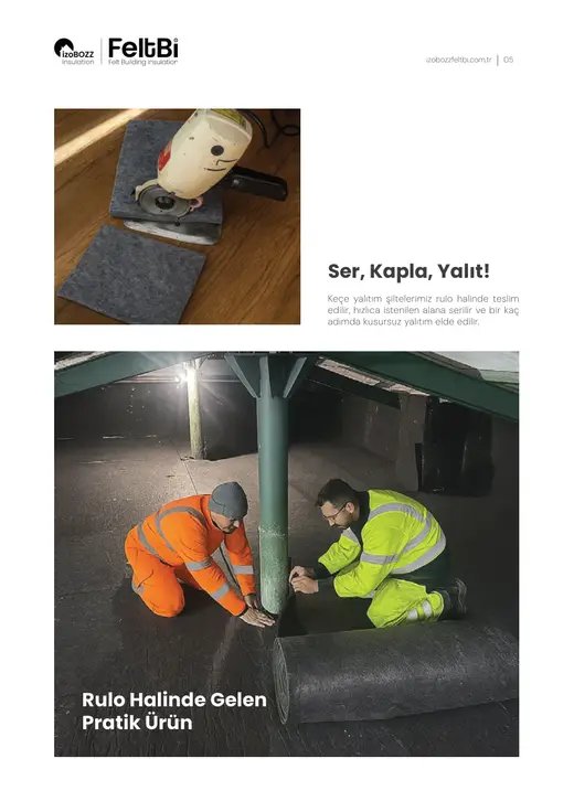 Ser, Kapla, Yalıt! Rulo Halinde Gelen Pratik Ürün — Çatı Arası Keçe Isı Yalıtım Şiltesi