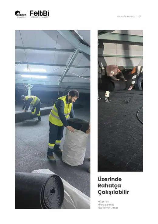Üzerinde Rahatça Çalışılabilir — Çatı Arası Keçe Isı Yalıtım Şiltesi