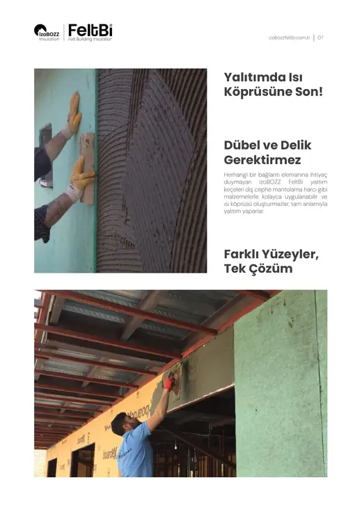 Dübel ve Delik Gerektirmez Yalıtımda Isı Köprüsüne Son! Farklı Yüzeyler, Tek Çözüm — Dış Duvar Keçe Isı Yalıtım Şiltesi
