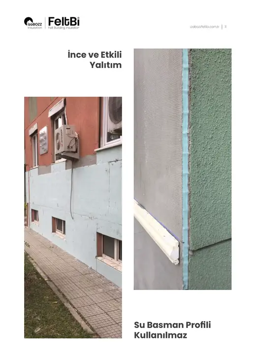 Su Basman Profili Kullanılmaz İnce ve Etkili Yalıtım — Dış Duvar Keçe Isı Yalıtım Şiltesi