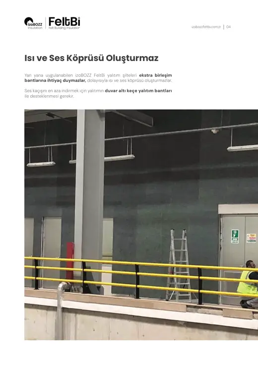 Isı ve Ses Köprüsü Oluşturmaz — İç Duvar Keçe Isı ve Ses Yalıtım Şiltesi