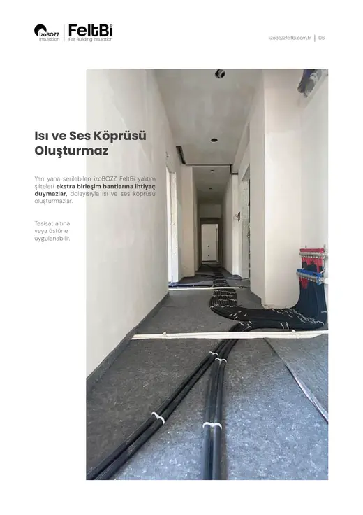 Isı ve Ses Köprüsü Oluşturmaz — Şap Altı Keçe Isı ve Ses Yalıtım Şiltesi