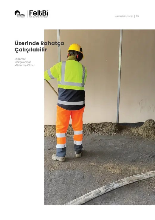 Üzerinde Rahatça Çalışılabilir — Şap Altı Keçe Isı ve Ses Yalıtım Şiltesi