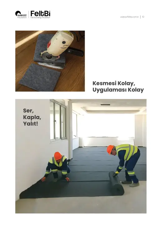 Ser, Kapla, Yalıt! Kesmesi Kolay, Uygulaması Kolay — Şap Altı Keçe Isı ve Ses Yalıtım Şiltesi
