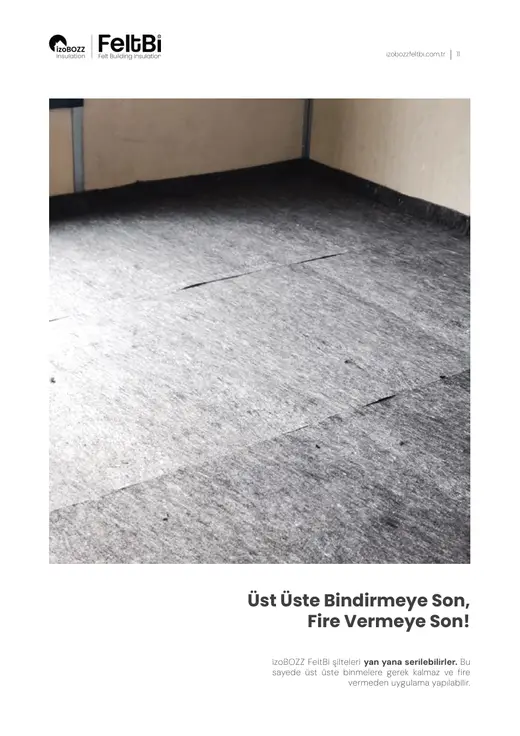 Üst Üste Bindirmeye Son, Fire Vermeye Son! — Şap Altı Keçe Isı ve Ses Yalıtım Şiltesi