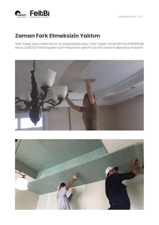 Zaman Fark Etmeksizin Yalıtım — Tavan Keçe Isı ve Ses Yalıtım Şiltesi