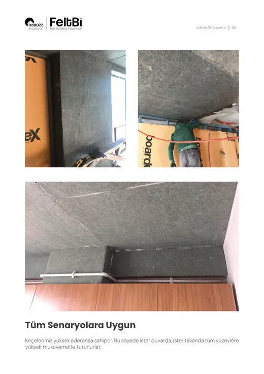 Tüm Senaryolara Uygun — Tavan Keçe Isı ve Ses Yalıtım Şiltesi