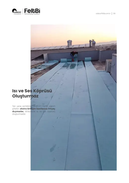 Isı ve Ses Köprüsü Oluşturmaz — Teras Çatı Keçe Isı Yalıtım Şiltesi