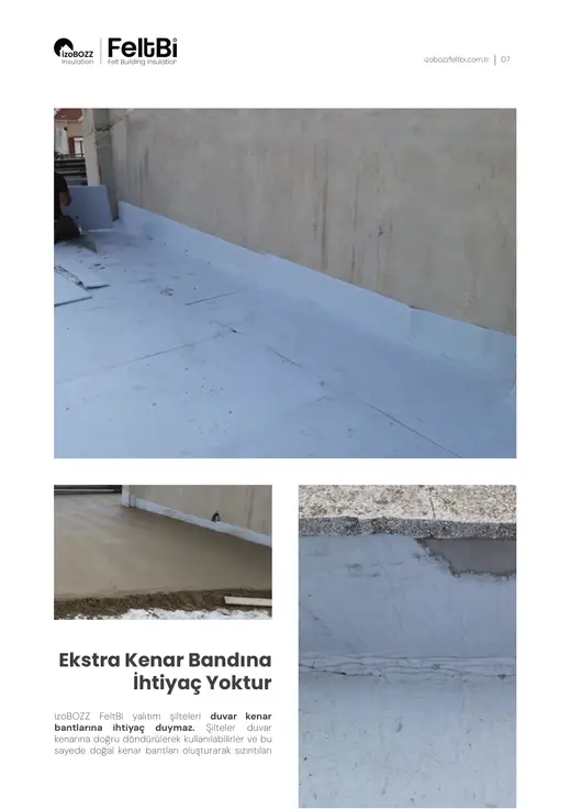Ekstra Kenar Bandına İhtiyaç Yoktur — Teras Çatı Keçe Isı Yalıtım Şiltesi
