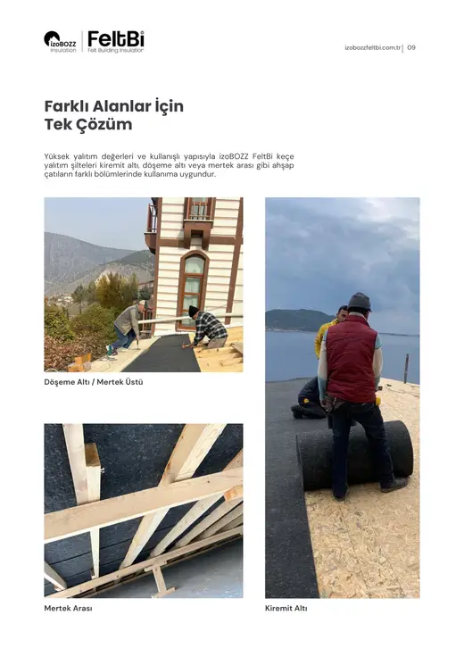 Farklı Alanlar İçin Tek Çözüm — Ahşap Çatı Keçe Isı Yalıtım Şiltesi