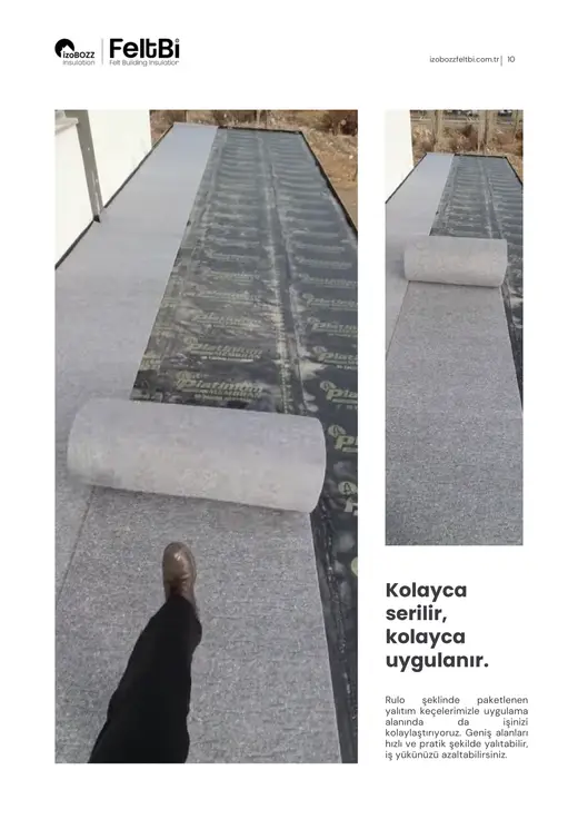 Kolayca serilir, kolayca uygulanır. — Ahşap Çatı Keçe Isı Yalıtım Şiltesi