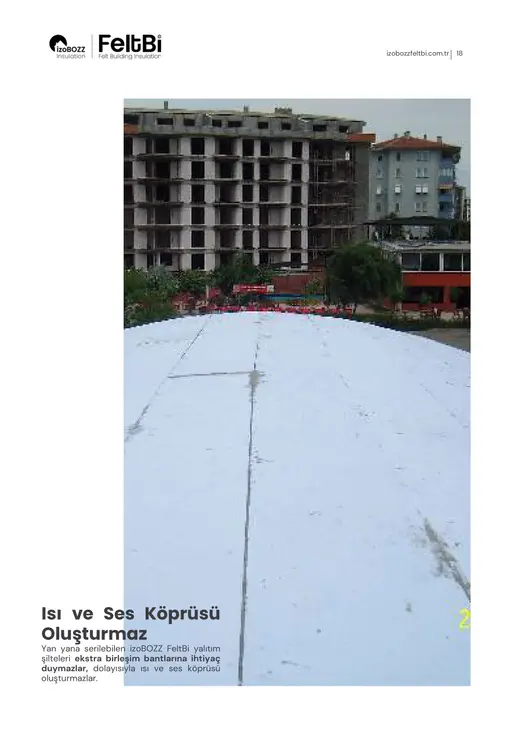 Isı ve Ses Köprüsü Oluşturmaz — Beton Çatı Keçe Isı Yalıtım Şiltesi