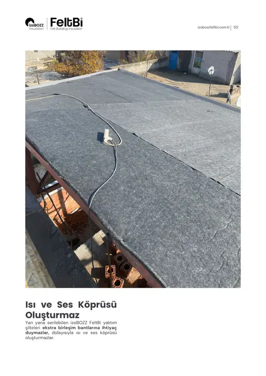 Isı ve Ses Köprüsü Oluşturmaz — Çelik Çatı Keçe Isı Yalıtım Şiltesi
