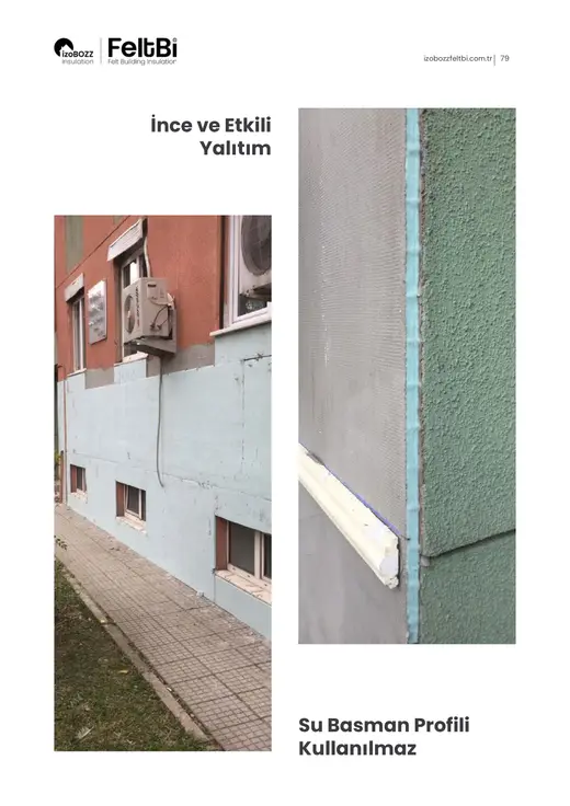 İnce ve Etkili Yalıtım Su Basman Profili Kullanılmaz — Dış Duvar Keçe Isı Yalıtım Şiltesi