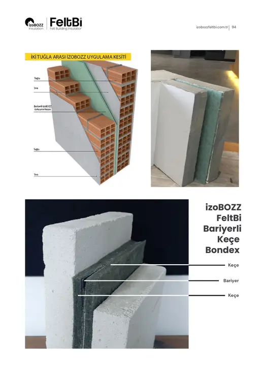 izoBOZZ FeltBi Bariyerli Keçe Bondex — İki Duvar Arası Keçe Ses Yalıtım Şiltesi