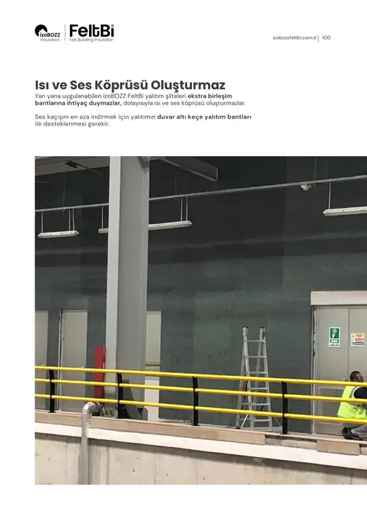 Isı ve Ses Köprüsü Oluşturmaz — İç Duvar Keçe Isı ve Ses Yalıtım Şiltesi