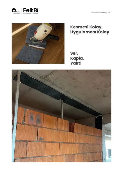 Ser, Kapla, Yalıt! Kesmesi Kolay, Uygulaması Kolay — Duvar Altı Keçe Ses Yalıtım Bandı