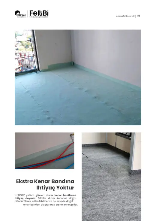 Ekstra Kenar Bandına İhtiyaç Yoktur — Şap Altı Keçe Isı ve Ses Yalıtım Şiltesi