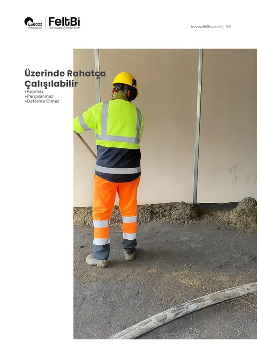 Üzerinde Rahatça Çalışılabilir — Şap Altı Keçe Isı ve Ses Yalıtım Şiltesi