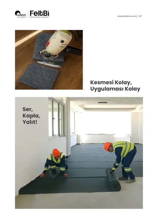 Ser, Kapla, Yalıt! Kesmesi Kolay, Uygulaması Kolay — Şap Altı Keçe Isı ve Ses Yalıtım Şiltesi