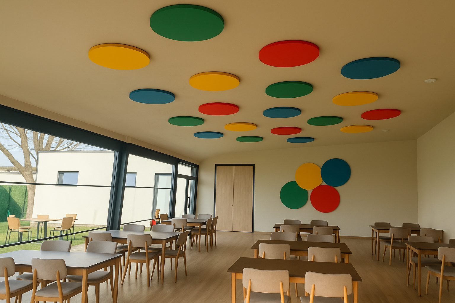 Akustik Keçe Kumaş Kaplı Daire Panel