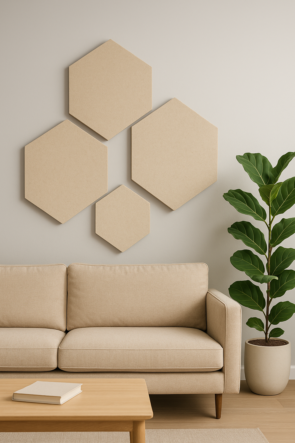 Altıgen Keçe Kumaş Kaplı Panel